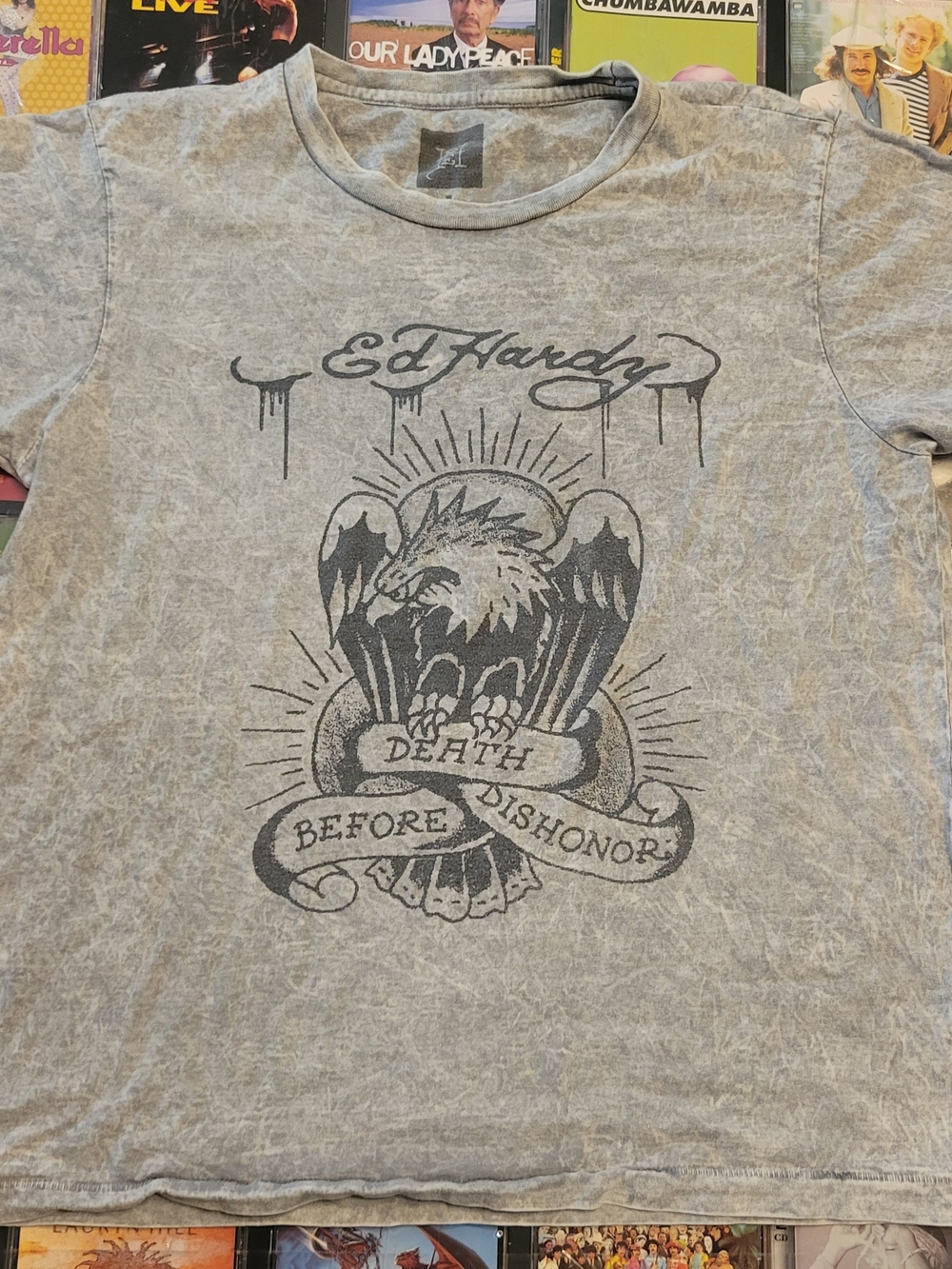 Ed Hardy Gray Graphic Eagle Tee